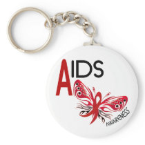 AIDS / HIV Butterfly 3 Awareness Key Chain