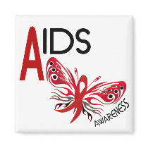 AIDS / HIV Butterfly 3 Awareness Refrigerator Magnet