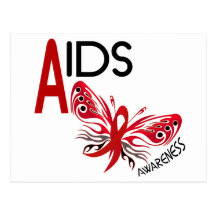 AIDS / HIV Butterfly 3 Awareness Postcard