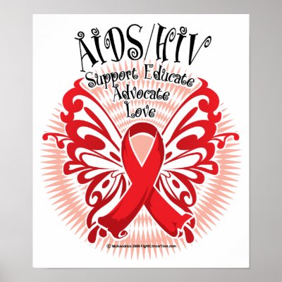 AIDS/HIV Butterfly 3 Print by fightcancertees