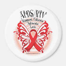 AIDS/HIV Butterfly 3 Refrigerator Magnets