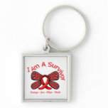 AIDS HIV Butterfly I Am A Survivor Keychain