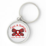 AIDS HIV Butterfly I Am A Survivor Key Chain