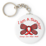 AIDS HIV Butterfly I Am A Survivor Key Chain