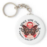 AIDS/HIV Butterfly Tribal 2 Keychains