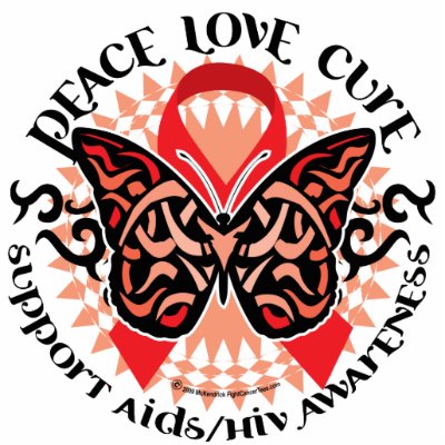 AIDS/HIV Butterfly Tribal 2 Photo Cutout by fightcancertees