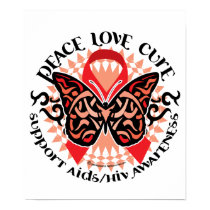 AIDS/HIV Butterfly Tribal 2 posters