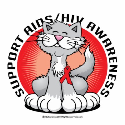 AIDS/HIV Cat Photo Cutout by fightcancertees