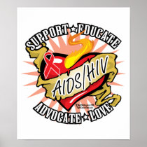 AIDS/HIV Classic Heart Poster