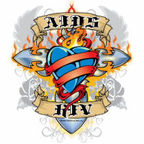 AIDS/HIV Cross & Heart photo sculptures