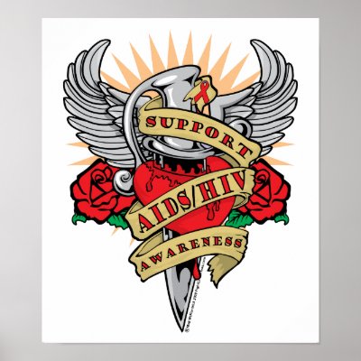 AIDS/HIV Dagger Posters by fightcancertees