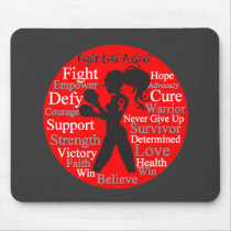 AIDS HIV Fight Like A Girl Collage Mousepad