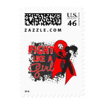 AIDS HIV Fight Like A Girl Grunge Stamp