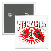 AIDS HIV Fight Like A Girl Sporty Callout Pinback Button