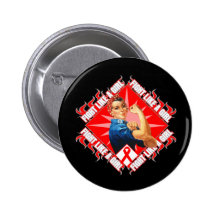 AIDS HIV Fight Rosie The Riveter Pinback Button