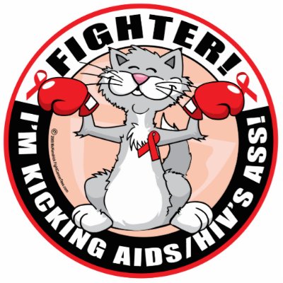 AIDS/HIV Fighter Cat Acrylic Cut Out by fightcancertees