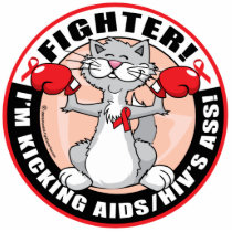 AIDS/HIV Fighter Cat Acrylic Cut Out