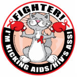AIDS/HIV Fighter Cat Acrylic Cut Out