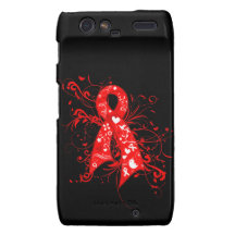 AIDS HIV Floral Swirls Ribbon Motorola Droid RAZR Covers