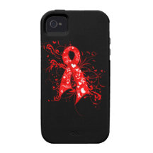 AIDS HIV Floral Swirls Ribbon Case For The iPhone 4
