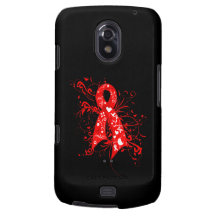 AIDS HIV Floral Swirls Ribbon Galaxy Nexus Cases
