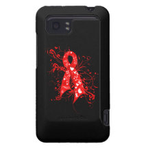 AIDS HIV Floral Swirls Ribbon HTC Vivid Cover