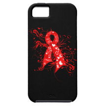 AIDS HIV Floral Swirls Ribbon iPhone 5 Cases