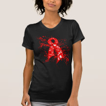 AIDS HIV Floral Swirls Ribbon Tees