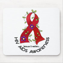 AIDS HIV Flower Ribbon 1 Mouse Mat