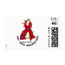 AIDS HIV Flower Ribbon 1 Postage