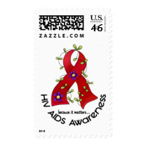 AIDS HIV Flower Ribbon 1 Stamp