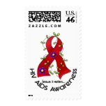 AIDS HIV Flower Ribbon 1 postage