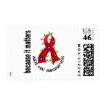 AIDS HIV Flower Ribbon 3 Postage Stamps
