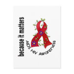 AIDS HIV Flower Ribbon 3 Postcards