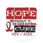 AIDS HIV HOPE 2 ROUND STICKER