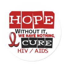 AIDS HIV HOPE 2 ROUND STICKER