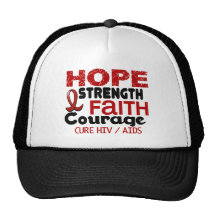 AIDS HIV HOPE 3 TRUCKER HATS