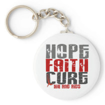 AIDS / HIV HOPE FAITH CURE KEYCHAIN