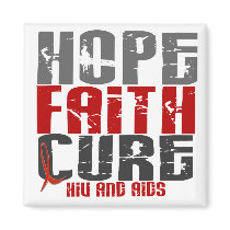 AIDS / HIV HOPE FAITH CURE magnets