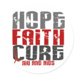 AIDS / HIV HOPE FAITH CURE STICKERS