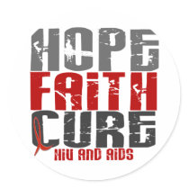 AIDS / HIV HOPE FAITH CURE STICKERS