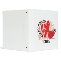 AIDS/HIV Peace Love Cure binders by fightcancertees AIDS/HIV Peace Love Cure binders