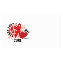 AIDS/HIV Peace Love Cure business cards