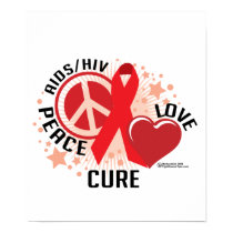 AIDS/HIV Peace Love Cure posters