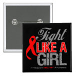 AIDS HIV Ribbon - Fight Like a Girl buttons
