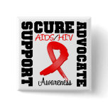 AIDS HIV Support Advocate Cure Buttons