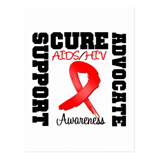 AIDS HIV Support Advocate Cure Postcard Zazzle