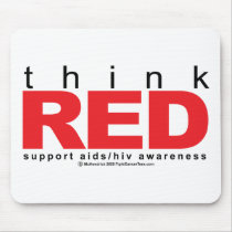 AIDS/HIV Think Red mousepads