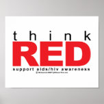 AIDS/HIV Think Red Print