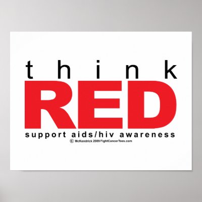 AIDS/HIV Think Red Print by fightcancertees